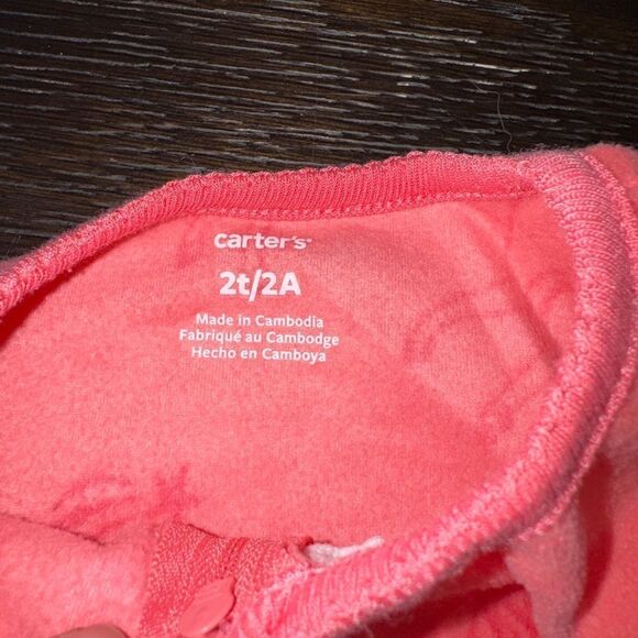 2t carters unicorn pink footed fleece pajamas like new - Picture 2 of 3